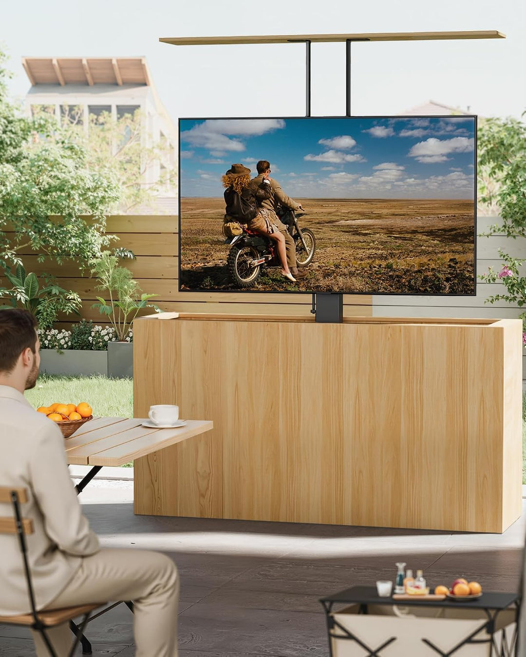 monTEK Elektrisch TV Lift zum Einbau für 37-65 Zoll bis 60kg, VESA 600x400 | mit Funkfernbedienung,