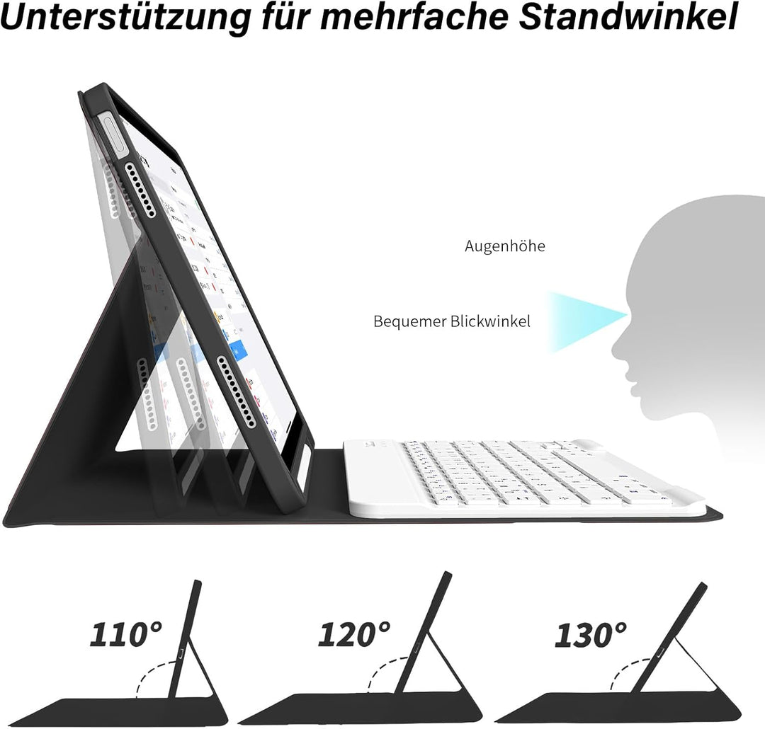 Hülle mit Tastatur für iPad A16 11. /10.Generation 11/10,9 Zoll 2025/2022, Magnetisches Anti-Detach
