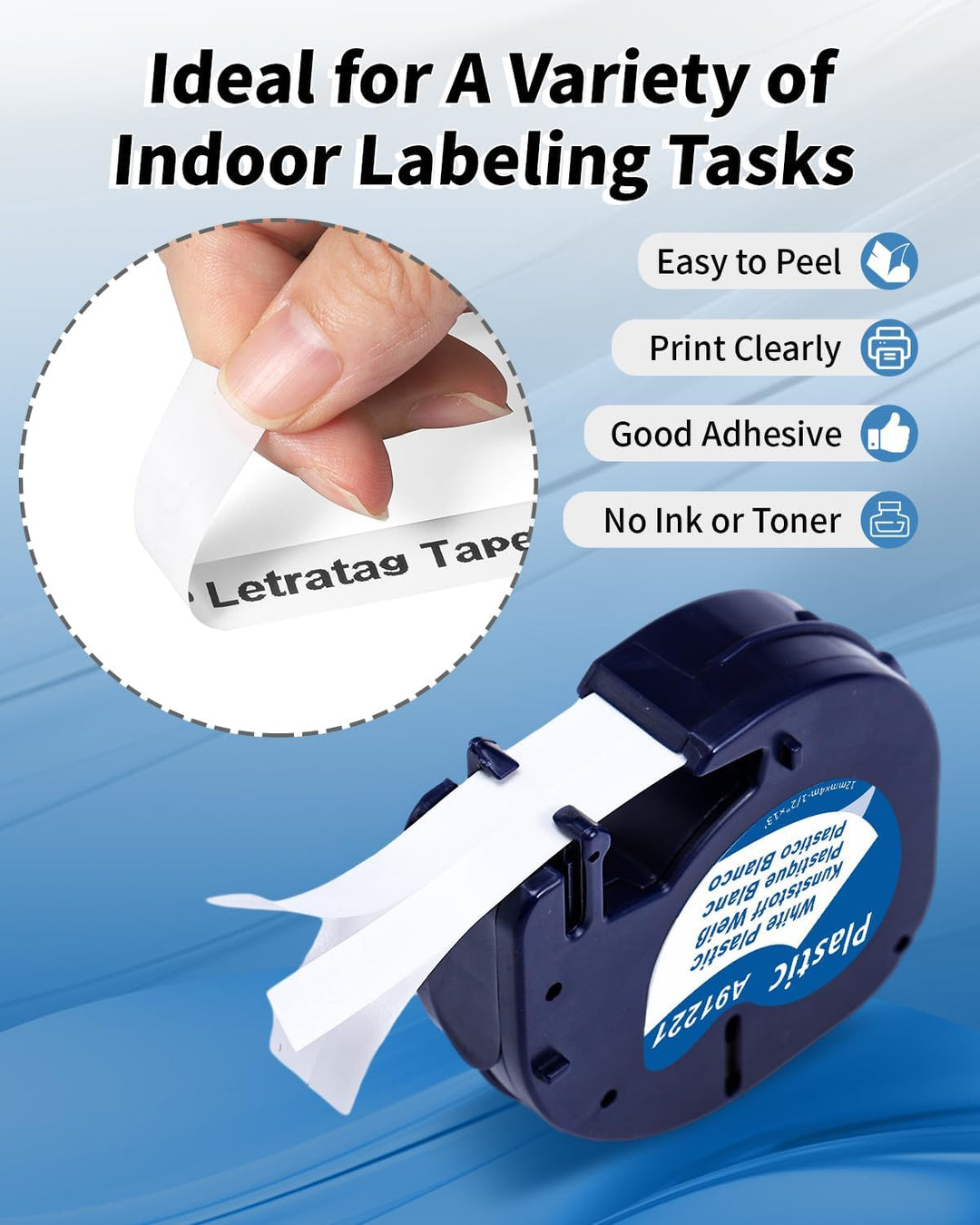 Aken Kompatibel mit Dymo Letratag Etikettenband 12mm Kompatibel mit Dymo LetraTag LT100H LT100T LT11
