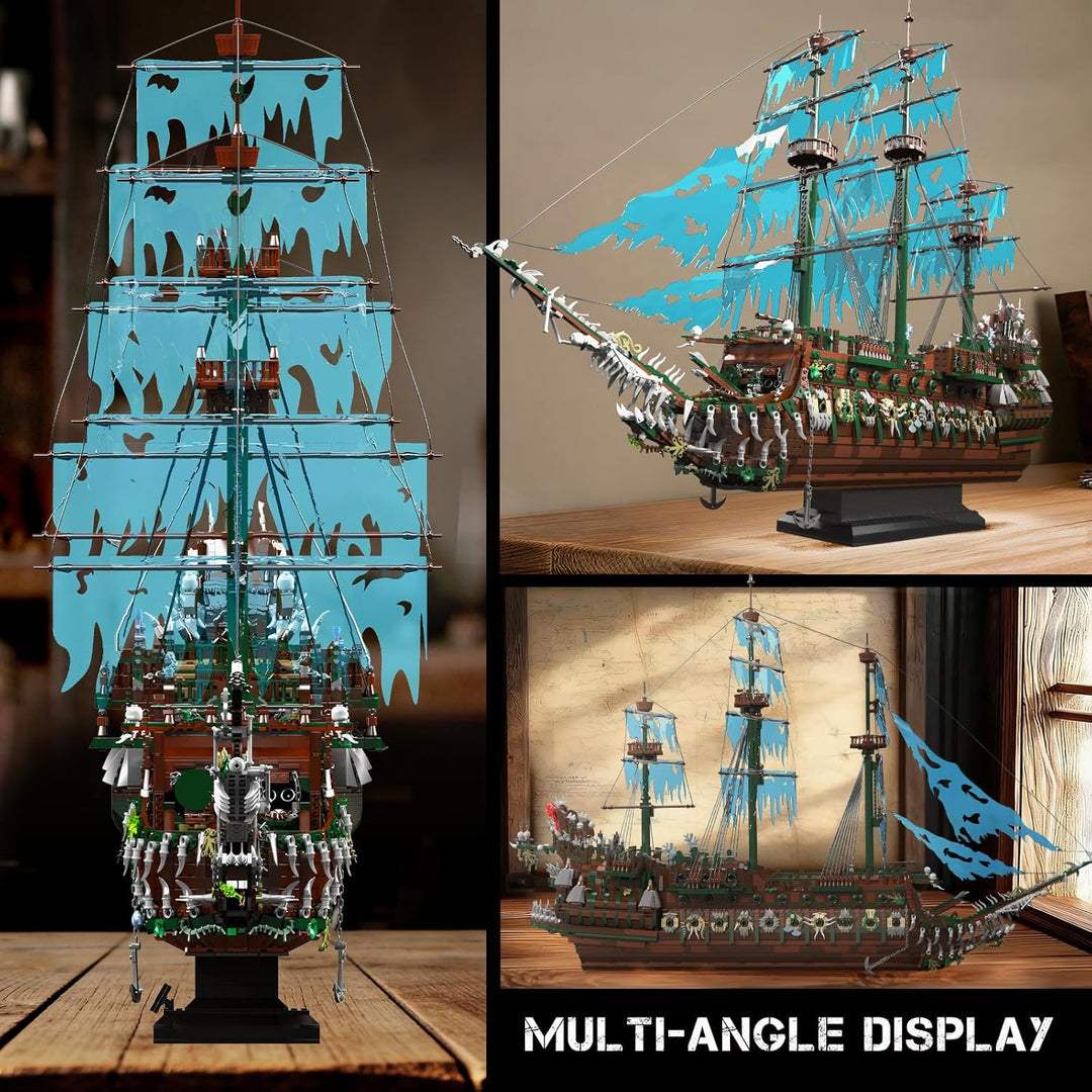 Mould King 13218 Piratenschiff Bausteine, MOC Fliegenden Holländers gross Segelschiff Spielzeug Mode