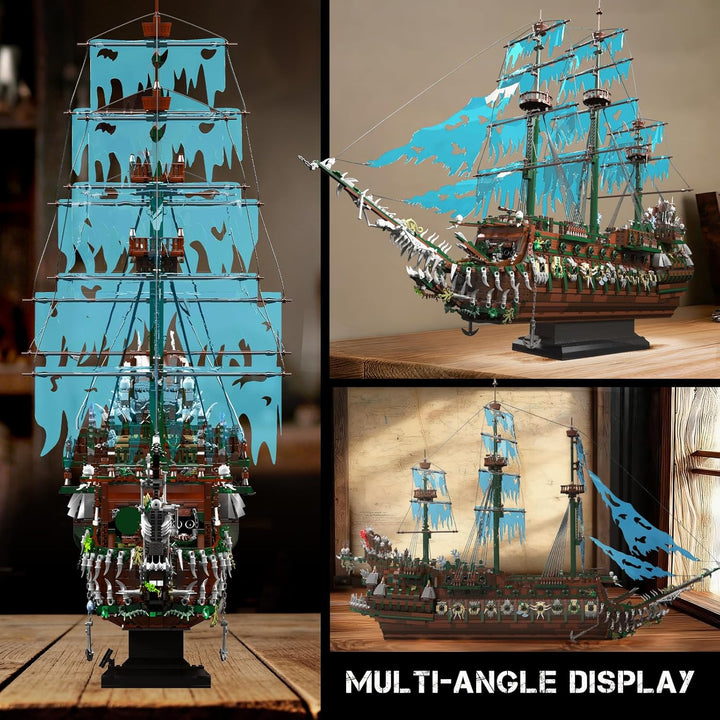 Mould King 13218 Piratenschiff Bausteine, MOC Fliegenden Holländers gross Segelschiff Spielzeug Mode