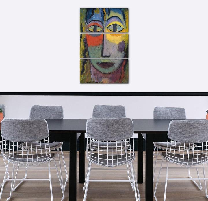 Printed Paintings Leinwand 3-teilig(80x120cm): Alexej von Jawlensky - Kopf Einer Frau Medusa 80x120
