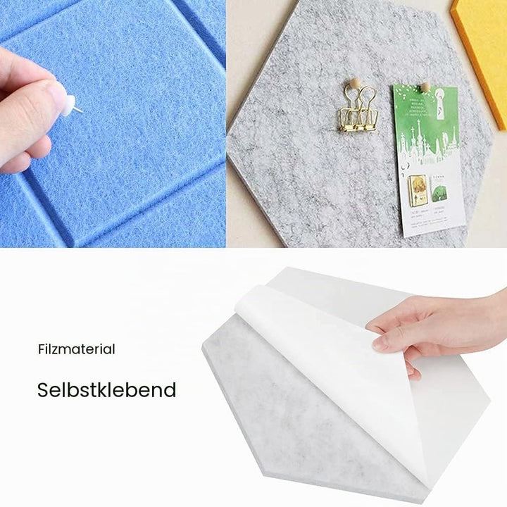 HyFanStr 8 Stück Aktualisierung Gross Pinnwand, Selbstklebende Bulletin Board Korkplatte mit 30 Stüc