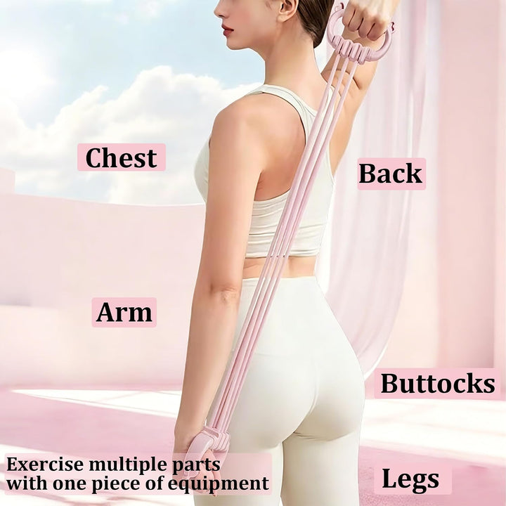 DHER Widerstandsband Mit Bequemer Verstellbarer Expander Fitnessband 6 Stufen Yoga Pilates Widerstan