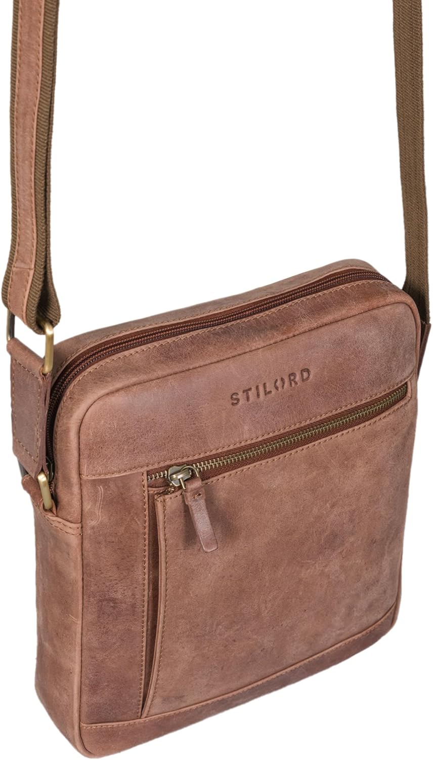 STILORD 'Alwin' Umhängetasche Herren Leder Schultertasche Männer Tablettasche 10 Zoll Vintage Crossb