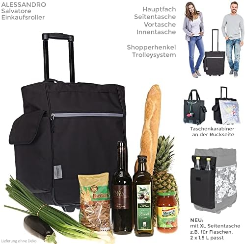 Alessandro Einkaufsroller EInkaufsroller Shoppingtrolley Einkaufstrolley (12895 Black Uni),