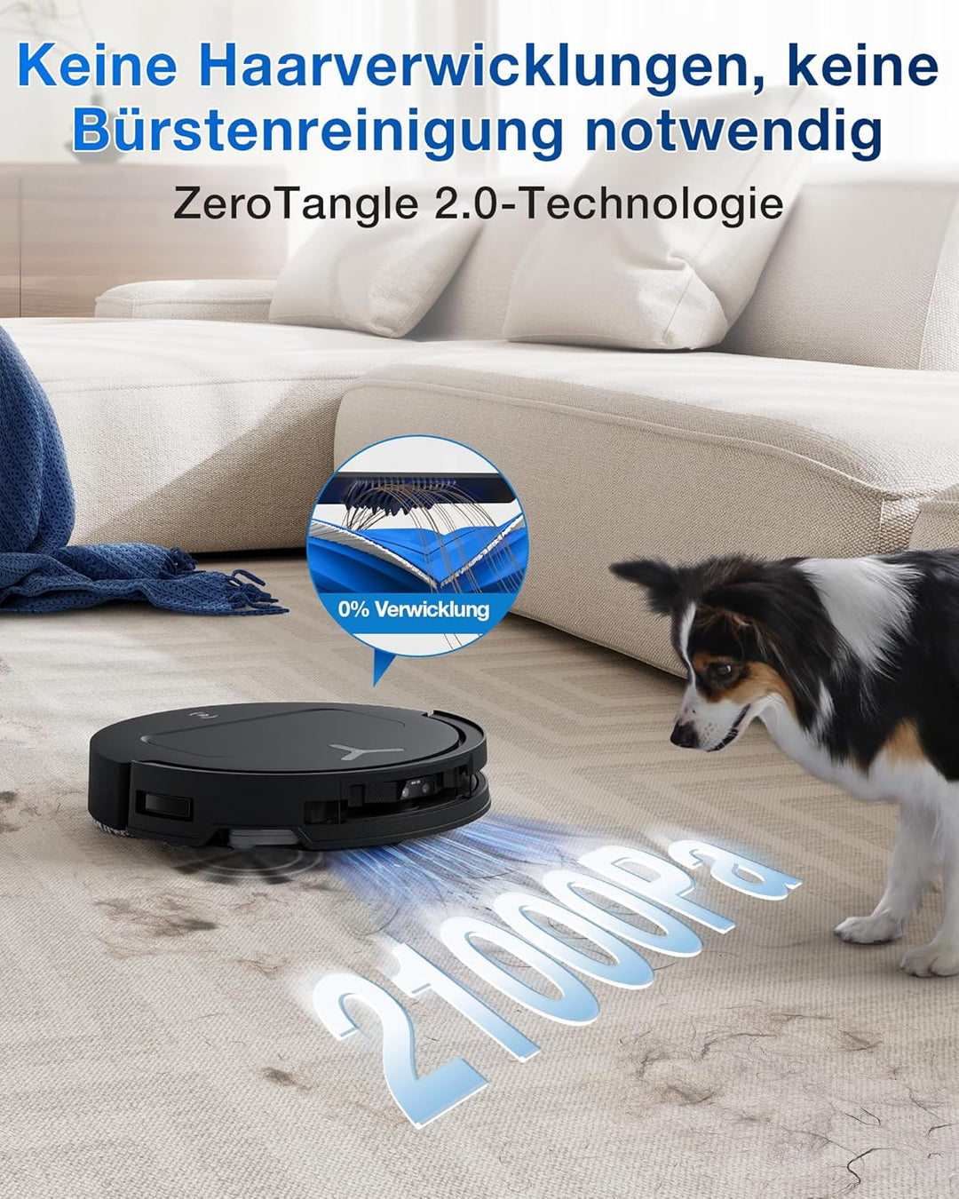 ECOVACS DEEBOT T50 PRO Omni Gen2 Saugroboter mit Wischfunktion, Ausfahrende Seitenbürste und Wischmo