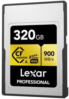 Lexar Professionelle CFexpress Typ A Gold Series Speicherkarte, 320 GB, bis zu 900 MB/s lesen, 8K-Vi