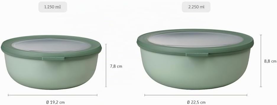 Mepal Multi Bowl Cirqula Round - Mikrowellen Geschir - Geeignet als Luftdichte Aufbewahrungsbox für