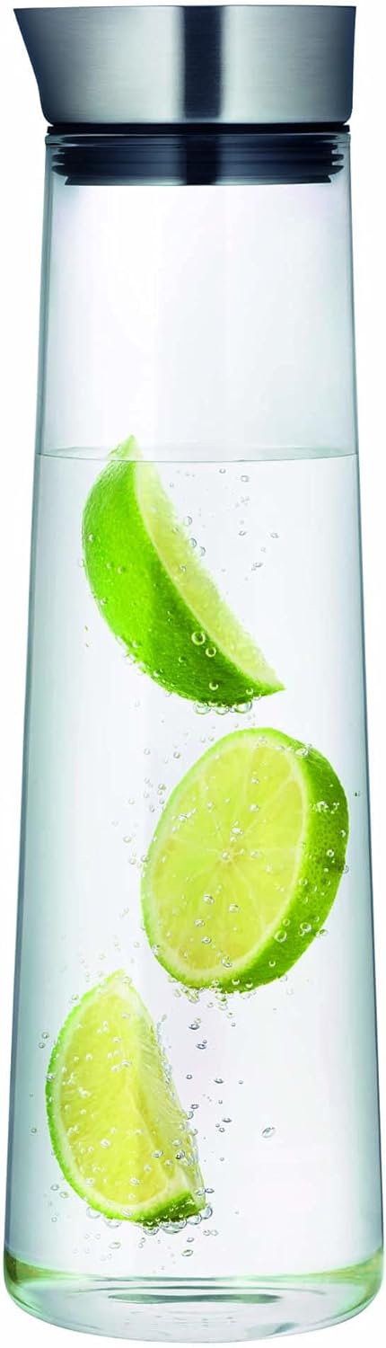 blomus -ACQUA- Wasserkaraffe aus Glas, 1 Liter Fassungsvermögen, Glaskaraffe mit hochwertigem Edelst