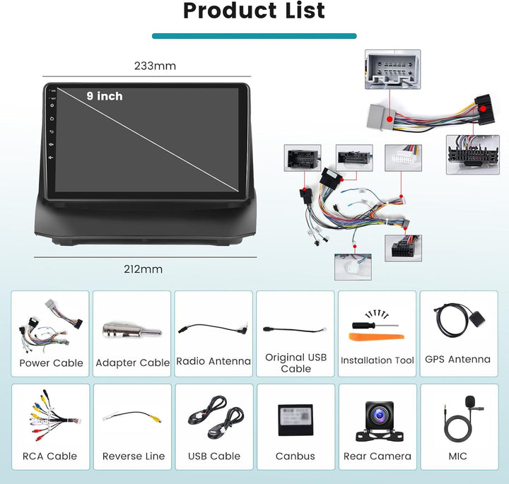 Hikity 2G 64G Android 15 Autoradio Für Ford Fiesta MK6 2009-2017 mit Wireless Carplay Android Auto,9