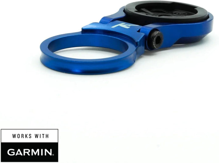 K-EDGE Vorbauhalterung Fahrradcomputer Garmin Edge Verstellbar Blue Anodize, Blue Anodize