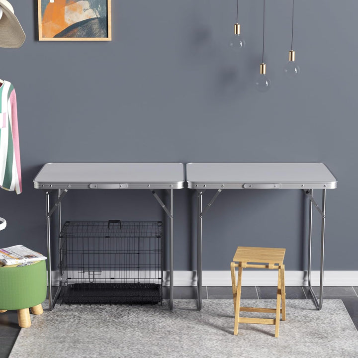 Qimu Leichter Aluminium-Klapptisch, tragbarer Camping-Picknick-Tisch, Outdoor-Klapptisch, faltbarer