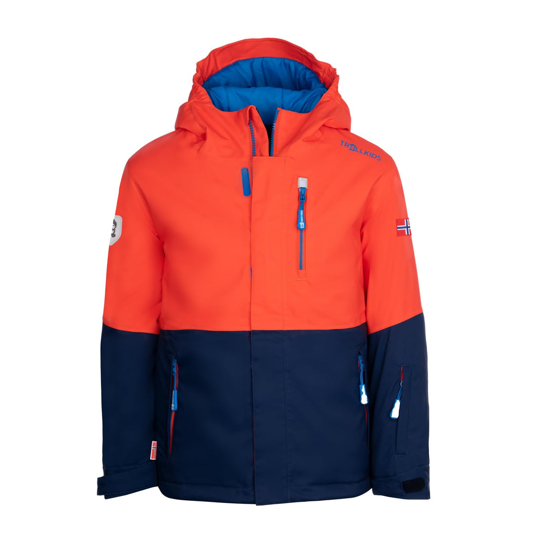 Trollkids Hallingdal Mädchen Skijacke 92 Orange/Marineblau, 92 Orange/Marineblau