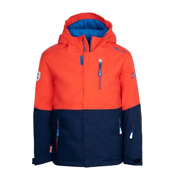 Trollkids Hallingdal Mädchen Skijacke 92 Orange/Marineblau, 92 Orange/Marineblau