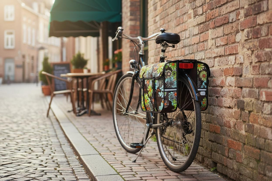 BikyBag Classic CE - Doppel-Fahrradtasche, 2x13L Gepäckträgertasche, Wasserabweisend, mit Reflektore