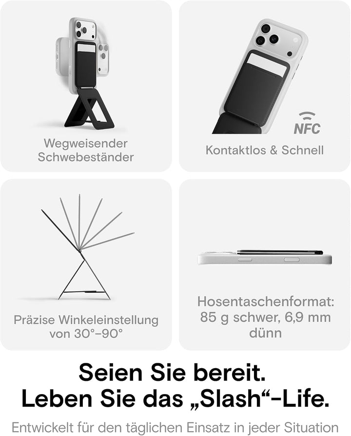MOFT Handy Stativ für Smartphone, [Ultra Dünn &amp; Tragbar] Faltebar MOVAS Veganes Leder Stativ für Mag