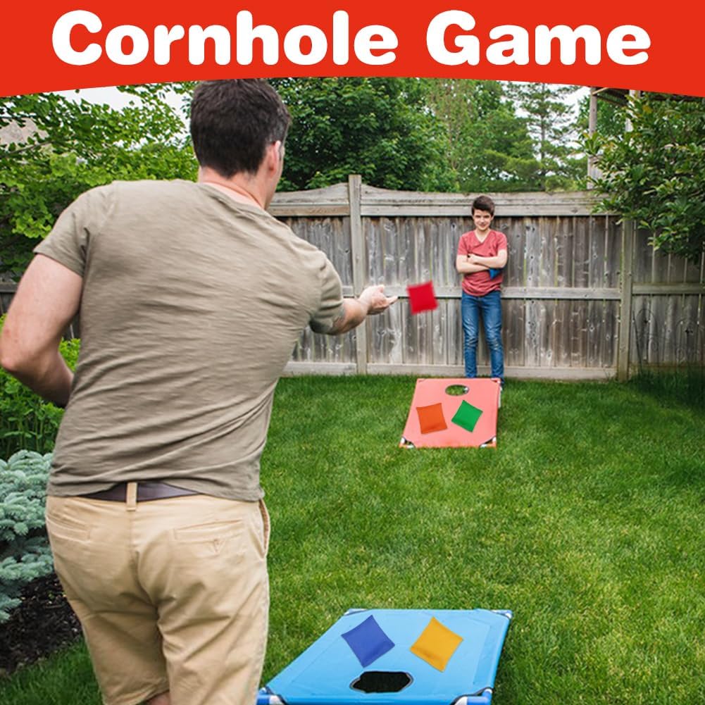 Cornhole Säckchen, 10 Stück 8 x 8cm Sitzsäcke Werfen Bunte Sandsäckchen Wurfsäckchen für Cornhole Sp