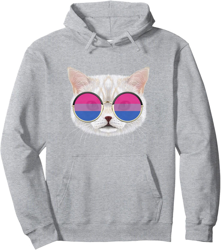 Bisexual Pride Flag Cat Bisexual LGBT Sonnenbrille Bi Pride Pullover Hoodie
