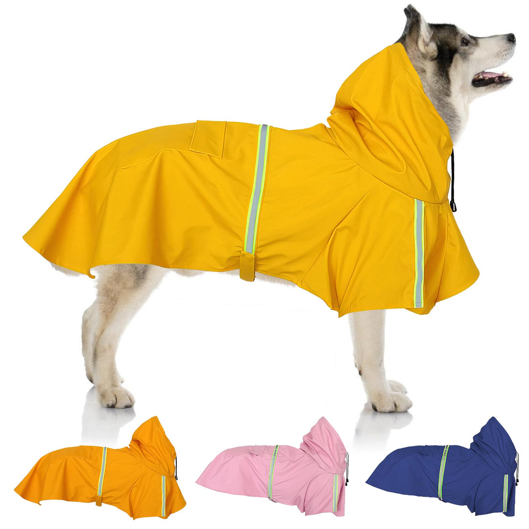 Regenmantel für Hunde, SilverChry Regenjacke für Hunde, Wasserdicht mit Kapuze, Atmungsaktiv, Wasser