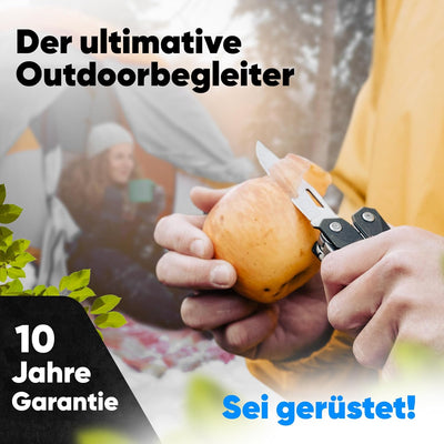 AVENTURIS® Multitool-Werkzeug aus Edelstahl mit 21 Funktionen, Geschenk für Mann, Multi tool mit Zan