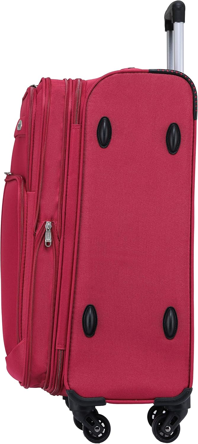 BEIBYE Kofferset Trolley Gepäckset Stoff Dehnungsfuge Koffer Reisekoffer (Weinrot), Weinrot