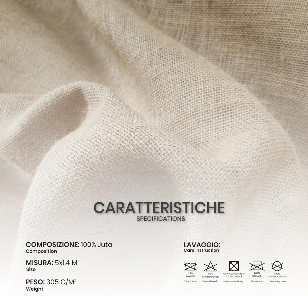 Jute Stoff aus Naturfaser – Zuschnitte von 2 – 5 – 10 m x 1,40 m Höhe (grau, 5 x 1,4 m) Natã¼rlich 5