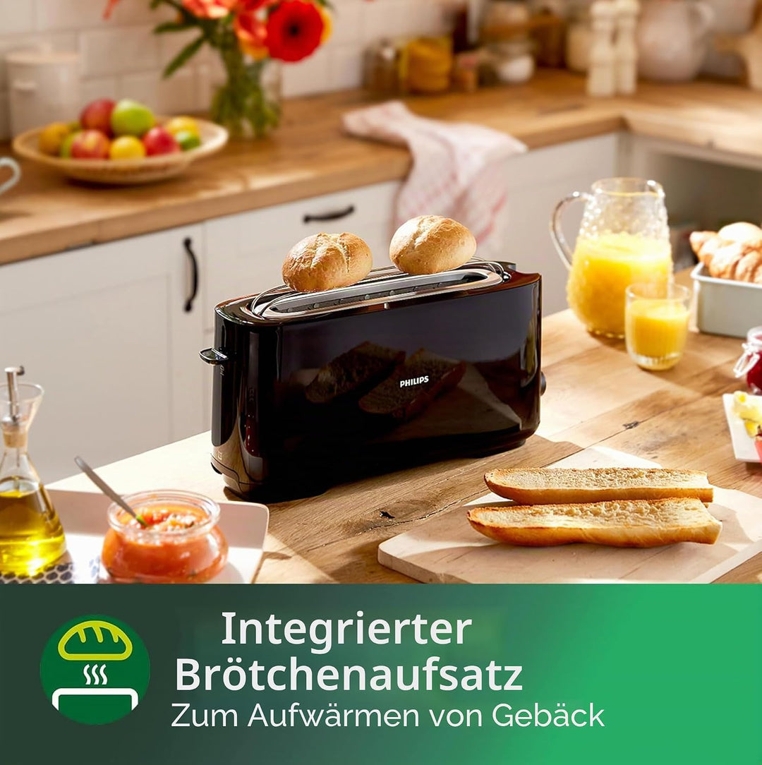 Philips HD2590/90 Gitter Broten Daily schwarz, 1 Schlitz Extra lange, Knopf Warmhalterost