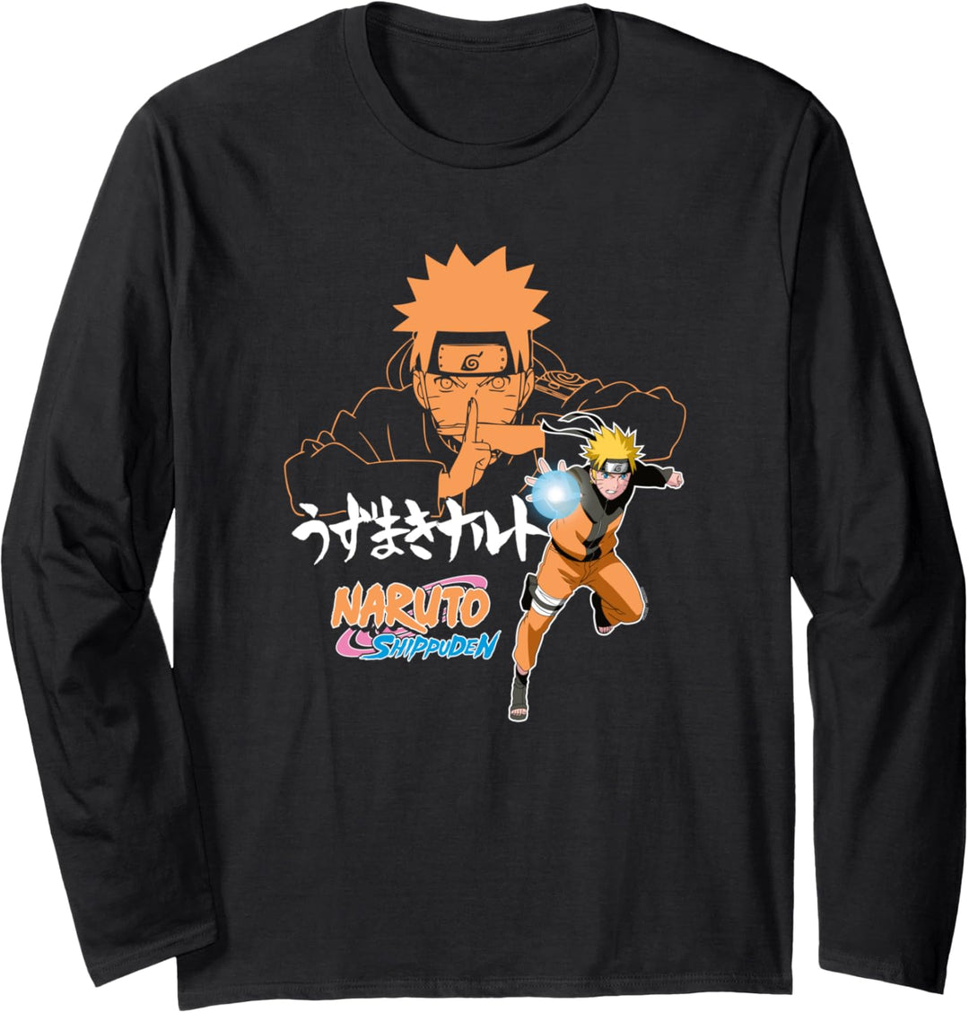 Naruto Shippuden Naruto Jutsu Closeup with Kanji Langarmshirt
