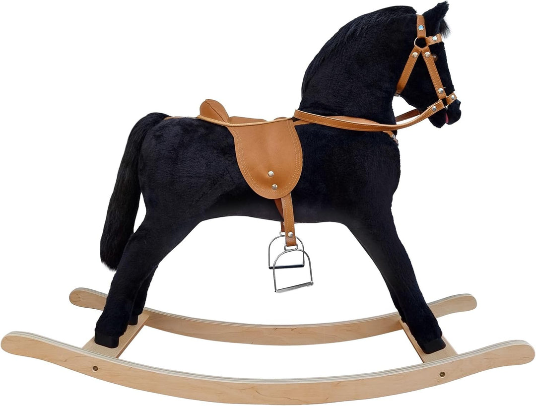 Erst-Holz 96-113 grosses klassisches Schaukelpferd - schwarz