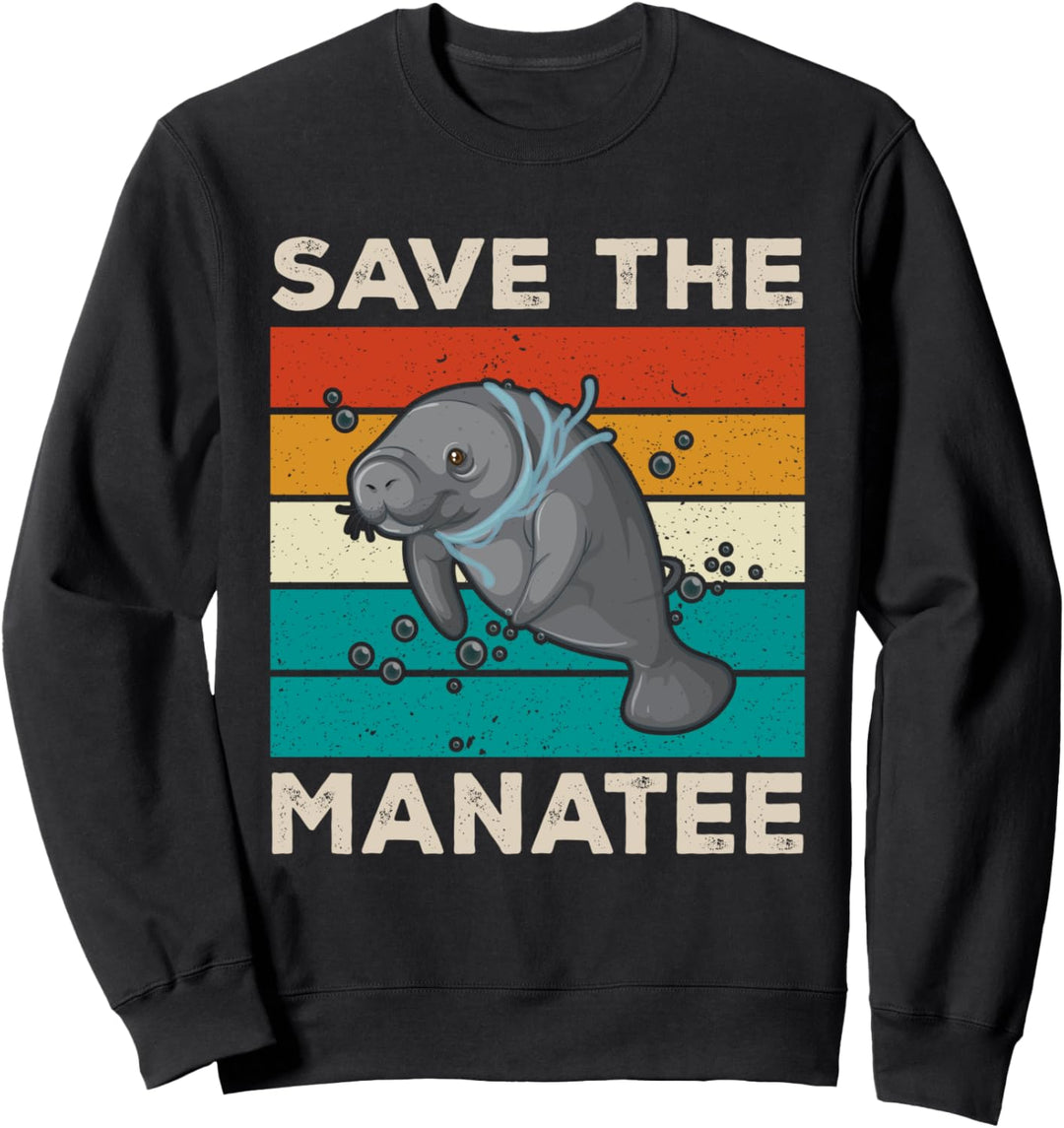 Rettet die Manatee Vintage Climate Change Earth Day Sweatshirt