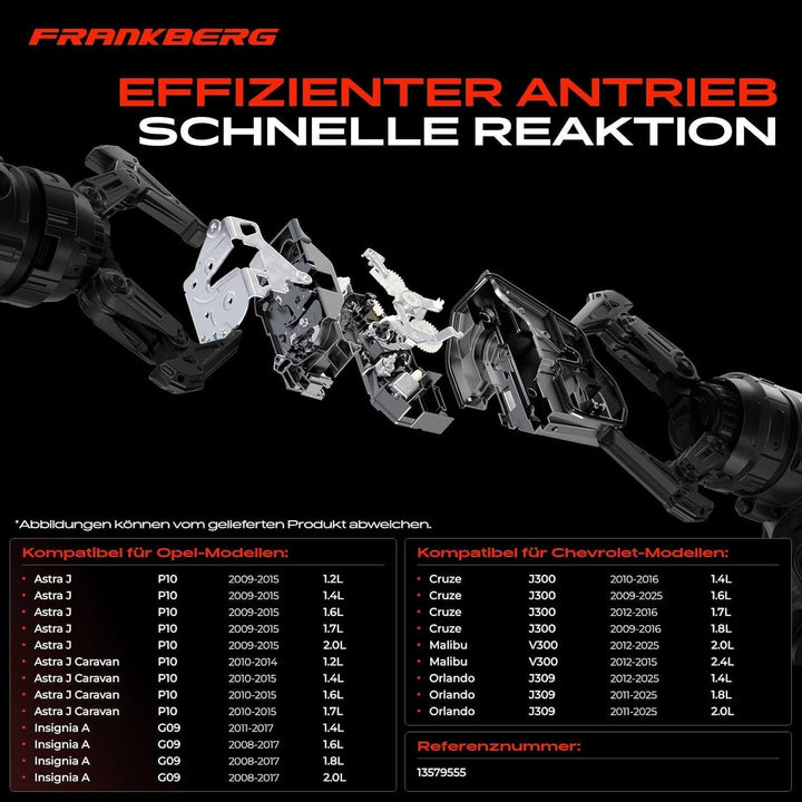 Frankberg 1x Türschloss Stellmotor Hinten Links Kompatibel mit Cruze 2009-2016 Orlando 2011-Heute As