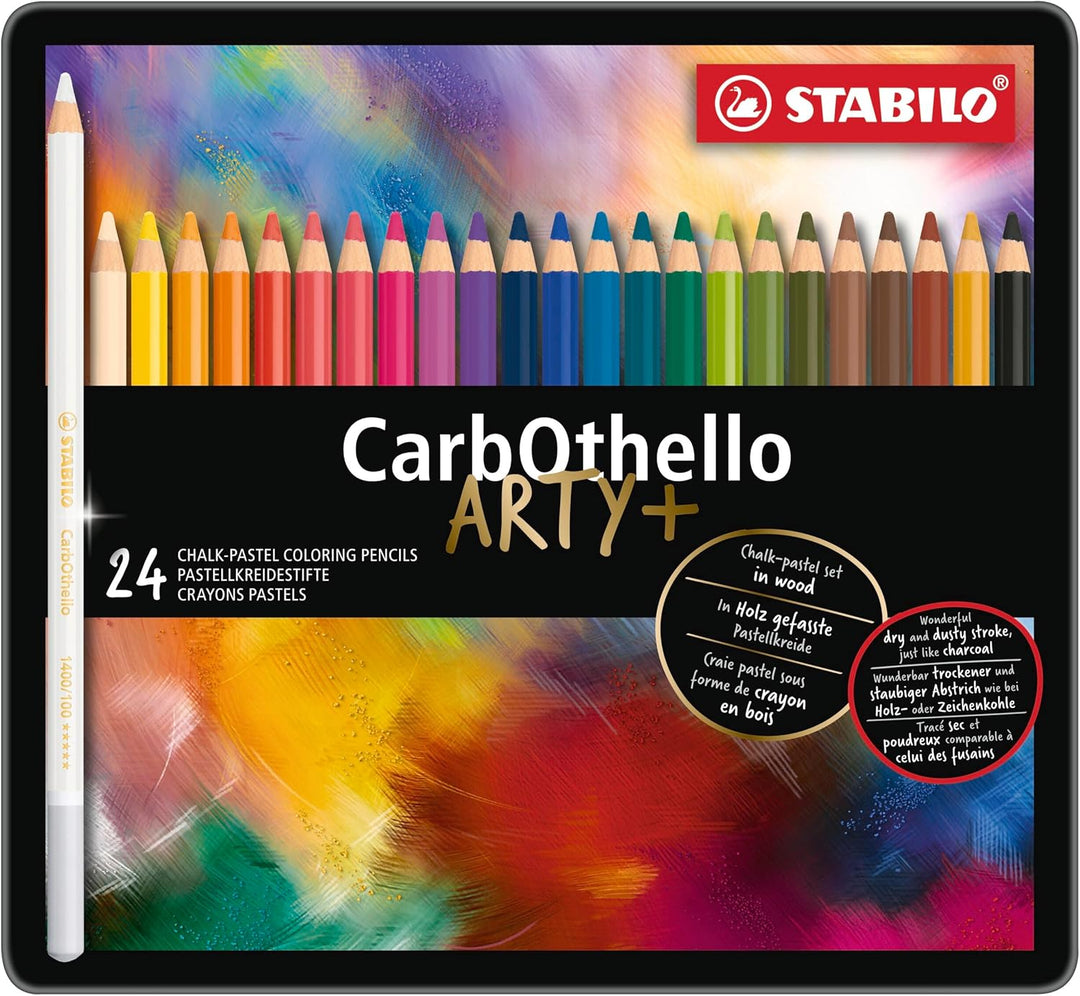Pastellkreidestift - STABILO CarbOthello - ARTY+ - 24er Metalletui - mit 24 verschiedenen Farben 24e