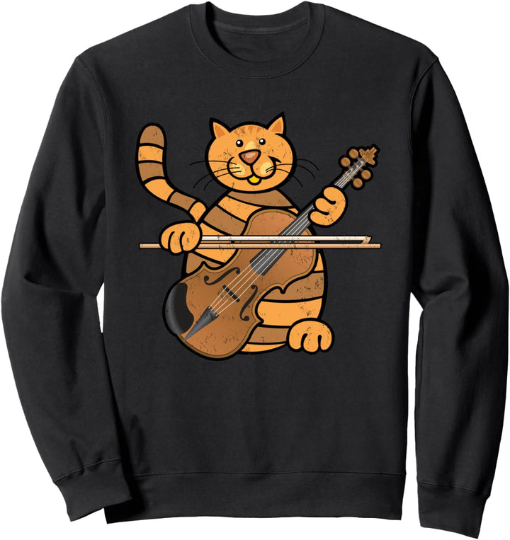 Cat Cello Music Lover Cat Playing Cello Sweatshirt