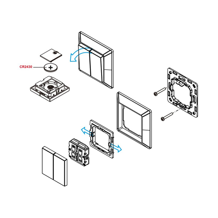 icasa Aktor Kompatibel mit Zigbee 3.0 Gateway (wall switch, Matt Black, 4 buttons) tested with Phili