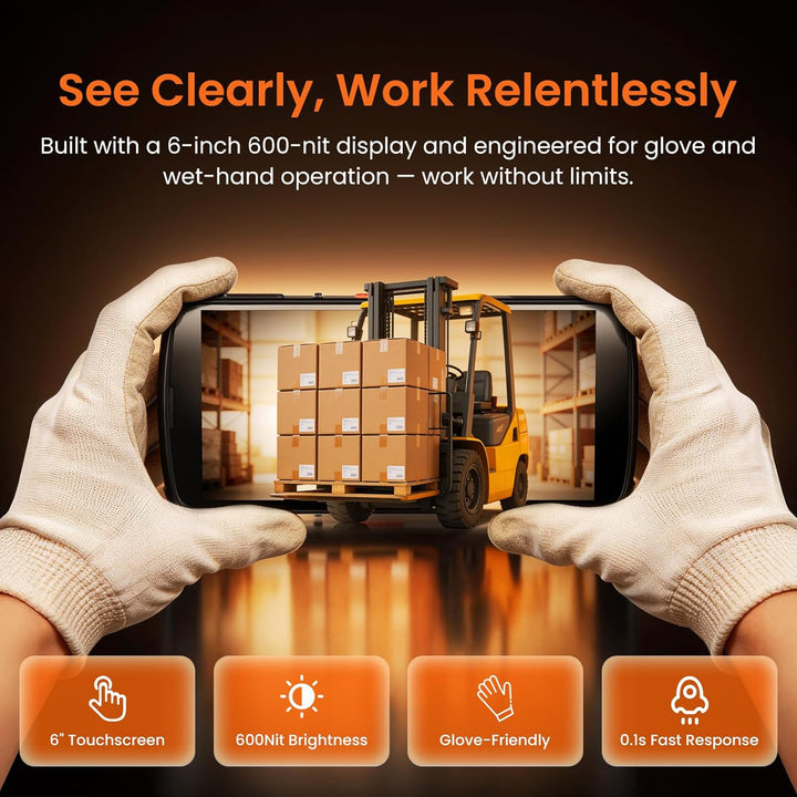 CLABEL M93 Android 14 MDE Gerät, Qualcomm 8-Kern Industrie PDA mit WiFi 6 & 5G FEM, IP67 Wasserdicht