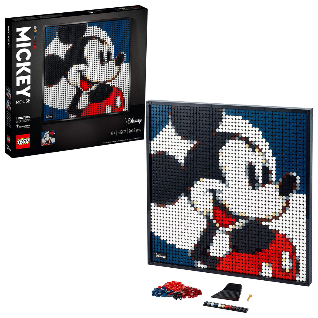 LEGO 31202 Art Disney's Mickey Mouse Set, Poster, Wanddekoration, Dekorationsideen, Geschenkidee für