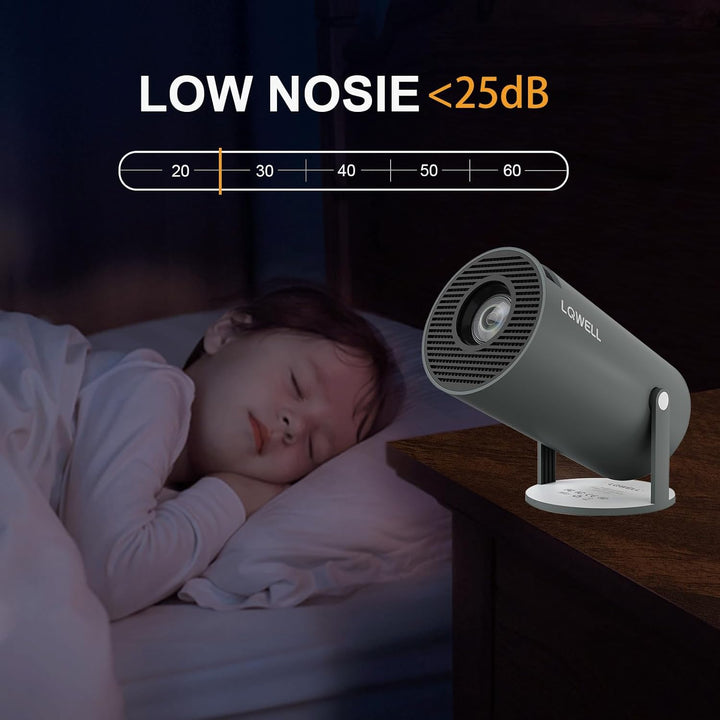 LQWELL® Beamer, Mini Projektor, unterstützt WiFi 6, BT5.0 mit 11.0 Android OS, Automatische Trapezko