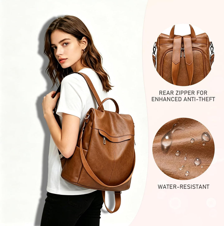 shepretty Damen Rucksack Anti Diebstahl Umhängetasche Multifunktions Schultaschen 099-0298pu-gelb M,