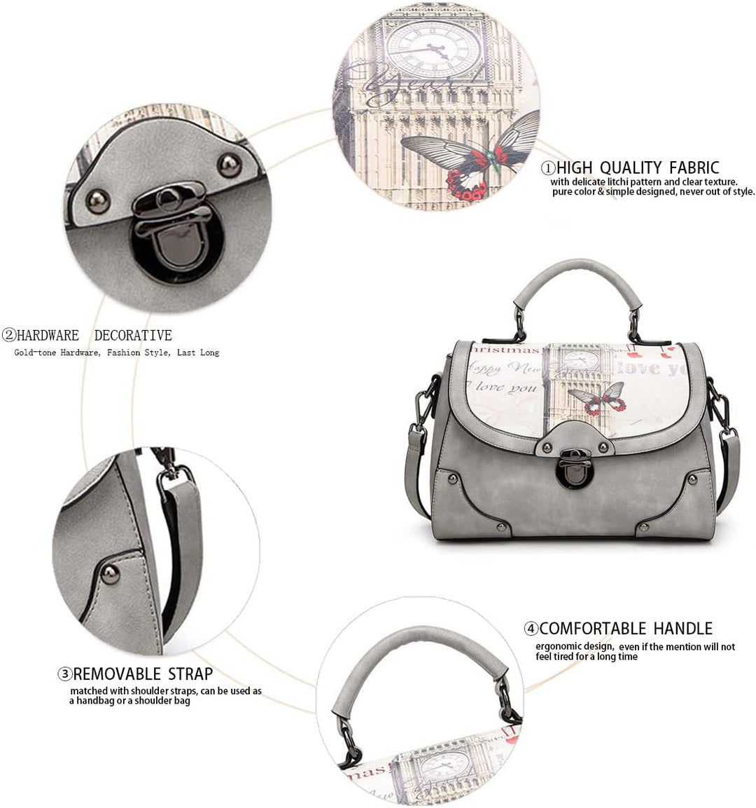 BUKESIYI Damen Tasche Umhängetasche Handtasche Frauen Klein Schultertasche Weekender Lack PU Leder C