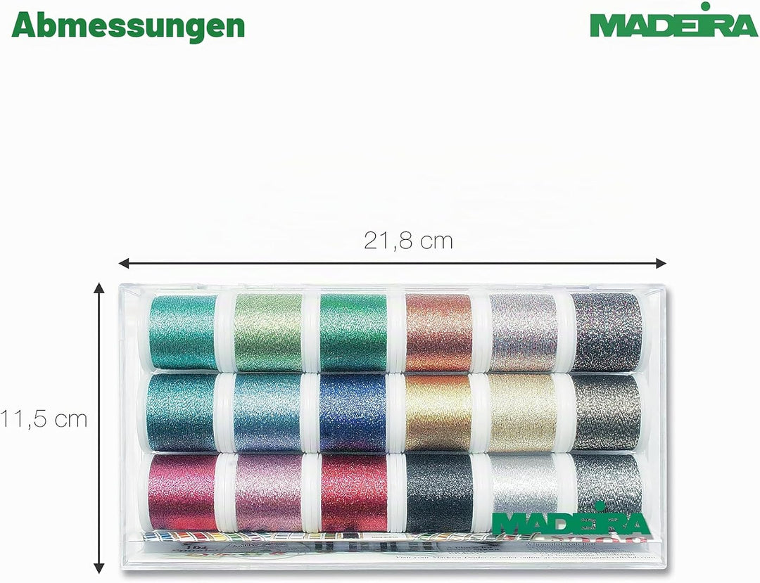 Madeira 8020 Stickbox Metallic Supertwist 18 Spulen 200 M
