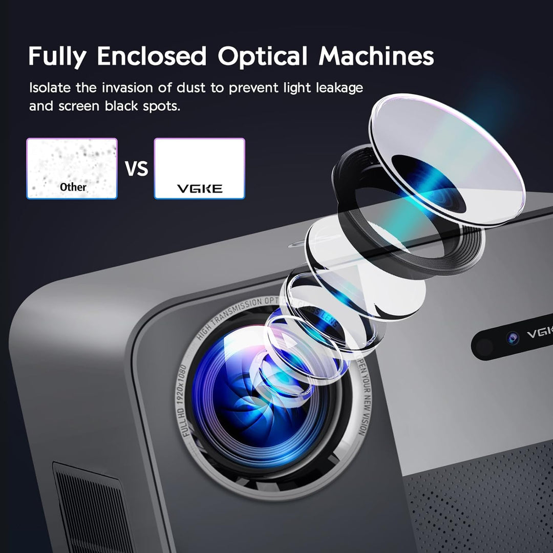Beamer 4k VGKE T51,【Auto Focus/Keystone】 20000Lumens WiFi 6 Bluetooth Projektor,FHD Native 1080P Bea