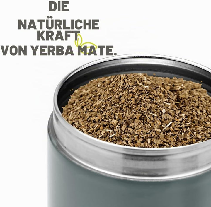 balibetov Yerba Mate-Behälter (Yerbero) mit AusgieÃƒŸer ââ‚¬â€œ Langlebige Behälter aus 304 Edelstah