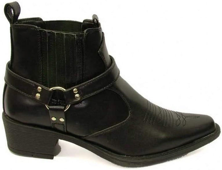 Us Messing Cuban Heel Steigbügel Western Kuh Stiefel 43 EU Schwarz, 43 EU Schwarz