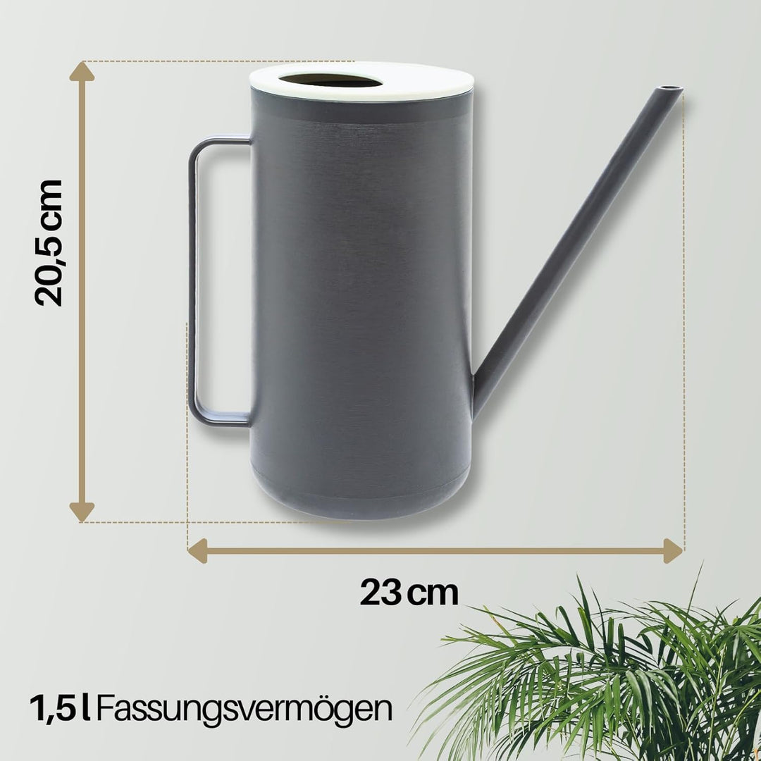 homiez Giesskanne Mug 1500ml 1,5l für Zimmerpflanzen/Balkon/Drinnen aus Kunststoff, mit langem Ausgi