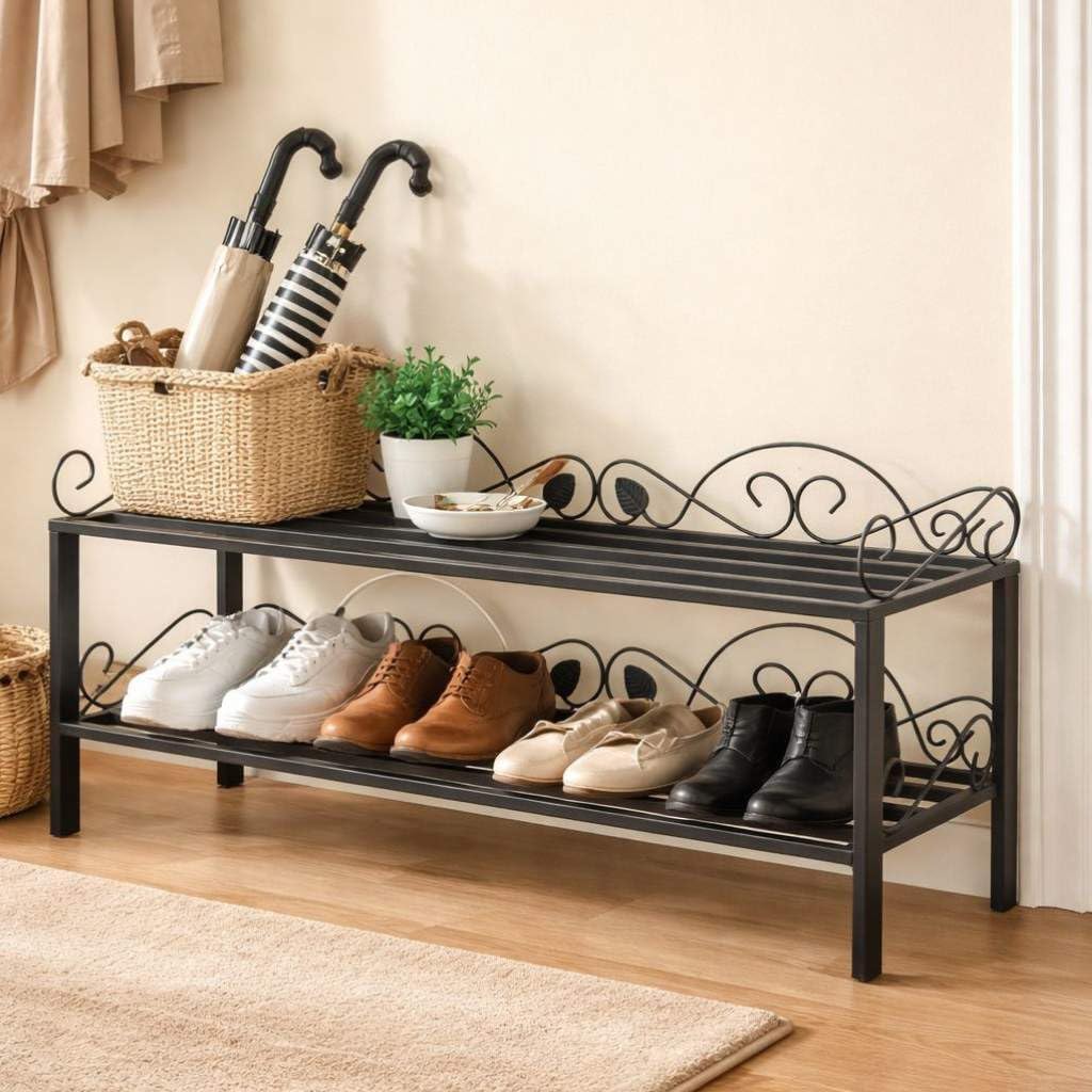 DanDiBo Schuhregal Mi-2 Regal 92 cm Schuhschrank 21236 Schuhablage Metall Schmiedeeisen