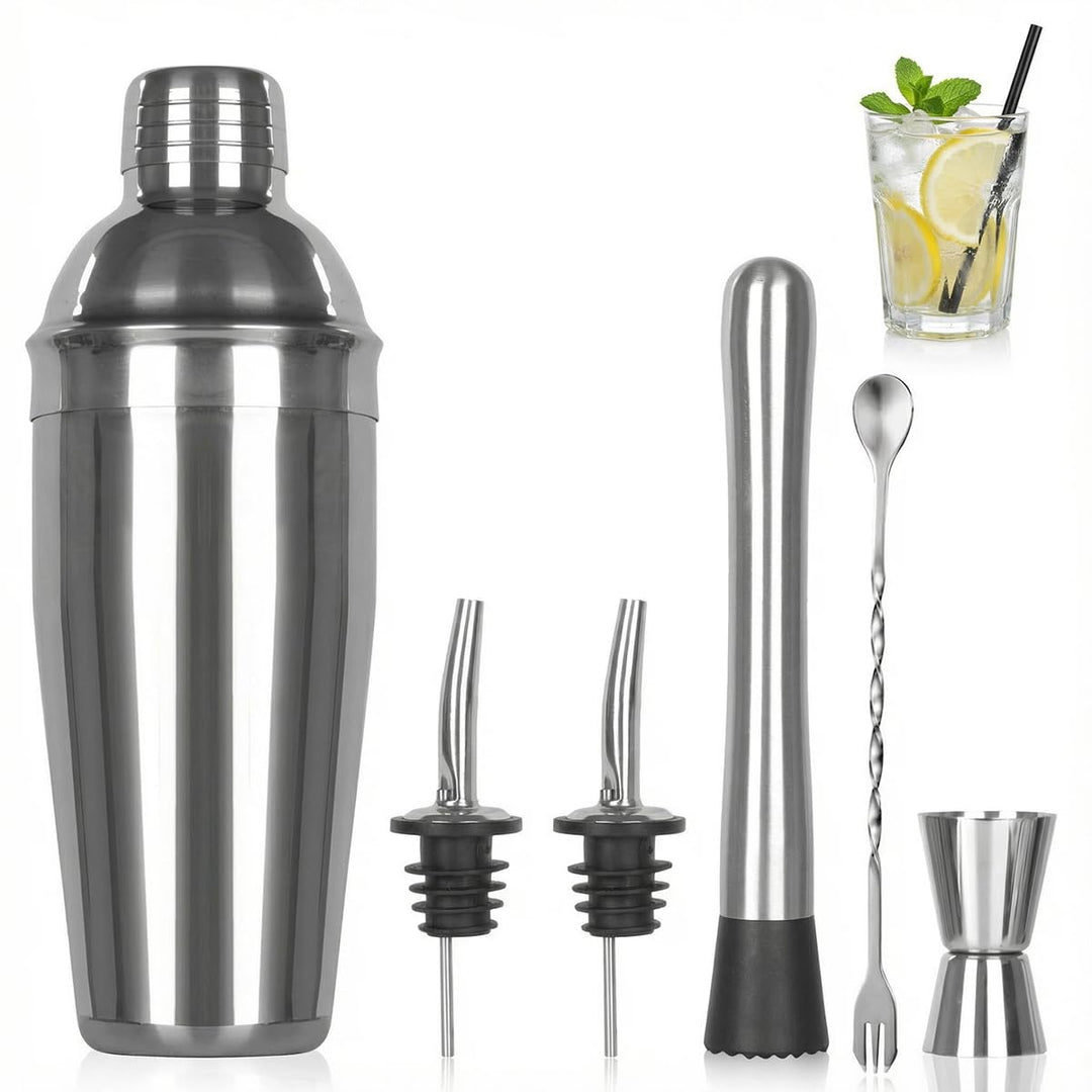 Cocktail Shaker Set,25oz cocktailshaker Glas,6 Stück Edelstahl Cocktails Mix Sets,Gin coktailshakers