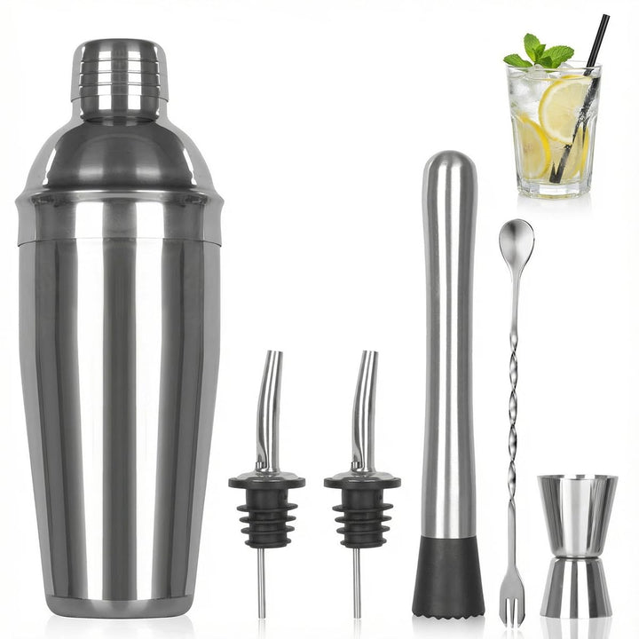 Cocktail Shaker Set,25oz cocktailshaker Glas,6 Stück Edelstahl Cocktails Mix Sets,Gin coktailshakers