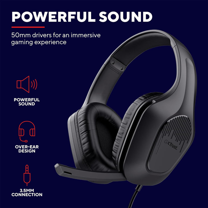 Trust Gaming GXT 790 Tridox Gaming PC Set - Leichtes Headset mit 50-mm-Treiber und 3,5-mm Klinke, Pr