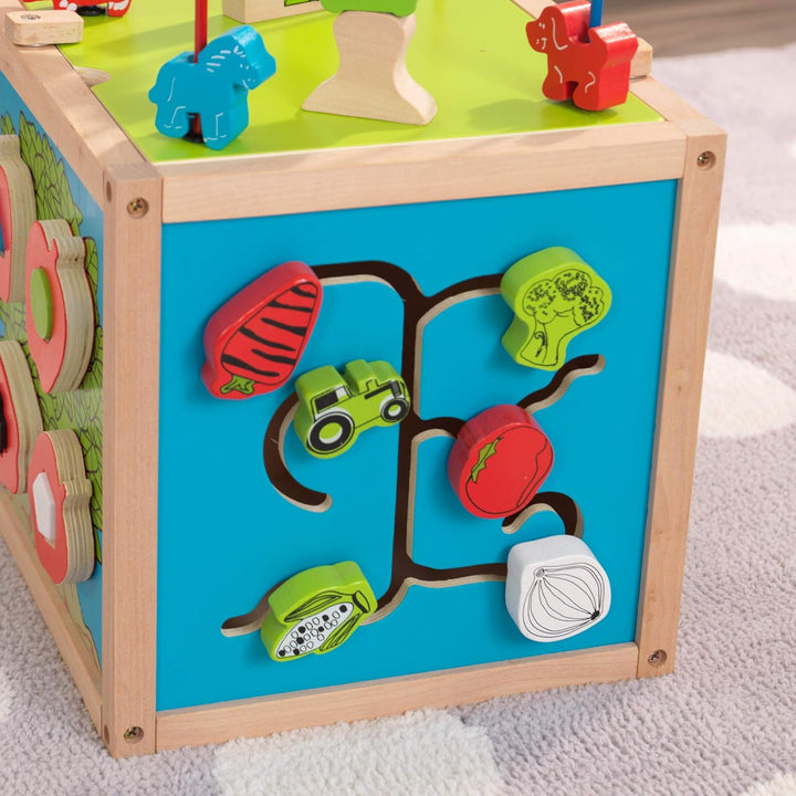 KidKraft Perlenlabyrinth Motorikwürfel aus Holz, Motorikspielzeug ab 1.5 Jahre, Activity Center Baby